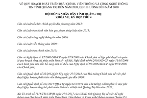 Nghị quyết 06/2017/NQ-HĐND Quy hoạch Bưu chính Viễn thông Công nghệ thông tin Quảng Trị