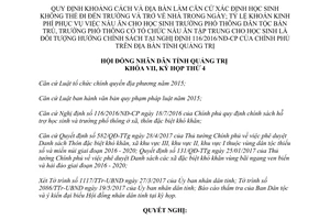 Nghị quyết 07/2017/NQ-HĐND tỷ lệ khoán kinh phí phục vụ việc nấu ăn học sinh bán trú Quảng Trị