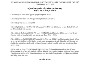 Nghị quyết 05/2017/NQ-HĐND chính sách hỗ trợ khuyến khích phát triển kinh tế tập thể Quảng Trị
