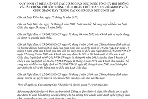 Thông tư 13/2017/TT-BGDĐT điều kiện cơ sở giáo dục được tổ chức bồi dưỡng viên chức giảng dạy