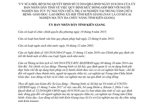 Quyết định 17/2017/QĐ-UBND sửa đổi Quyết định số 22/2016/QĐ-UBND tỉnh Kiên Giang