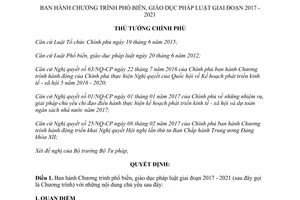 Quyết định 705/QĐ-TTg 2017 Chương trình phổ biến giáo dục pháp luật 2017 2021