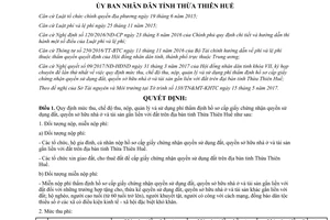 Quyết định 40/2017/QĐ-UBND thu nộp phí thẩm định quyền sử dụng đất nhà tài sản Huế