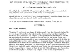 Quyết định 268/QĐ-UBDT 2017 cơ cấu tổ chức Văn phòng Ủy ban Dân tộc