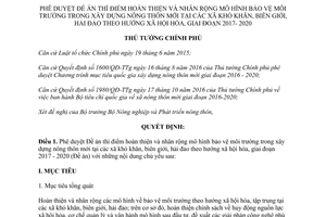 Quyết định 712/QĐ-TTg 2017 bảo vệ môi trường nông thôn mới các xã khó khăn biên giới hải đảo