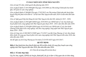 Quyết định 1313/QĐ-UBND 2017 Đề án điều chỉnh bổ sung Quy hoạch cụm công nghiệp Thái Nguyên
