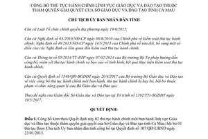 Quyết định 938/QĐ-UBND 2017 công bố thủ tục hành chính lĩnh vực Giáo dục Cà Mau