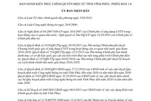 Quyết định 1565/QĐ-UBND 2017 kiến trúc Chính quyền điện tử phiên bản 1.0 Vĩnh Phúc