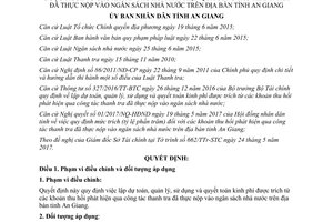 Quyết định 23/2017/QĐ-UBND quy định quản lý kinh phí được trích từ các khoản thu hồi An Giang