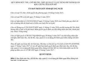 Quyết định 35/2017/QĐ-UBND mức thu nộp phí thăm quan Khu chứng tích Sơn Mỹ Quảng Ngãi