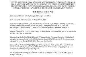 Quyết định 738/QĐ-TTg 2017 giảm vốn trái phiếu cải tạo quốc lộ 1A Hồ Chí Minh qua Tây Nguyên