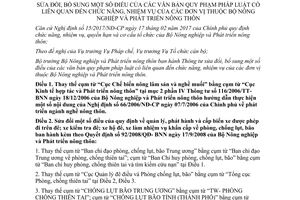 Thông tư 11/2017/TT-BNNPTNT sửa đổi văn bản quy phạm pháp luật liên quan chức năng các đơn vị