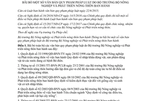 Thông tư 10/2017/TT-BNNPTNT Bãi bỏ văn bản quy phạm pháp luật