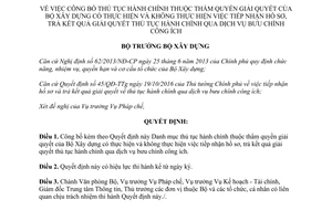 Quyết định 484/QĐ-BXD 2017 công bố thủ tục hành chính