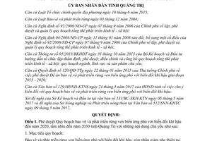 Quyết định 1133/QĐ-UBND 2017 phát triển rừng ven biển biến đổi khí hậu Quảng Trị 2020 2030