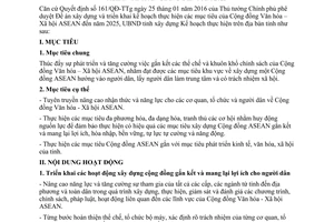 Kế hoạch 307/KH-UBND 2017 thực hiện mục tiêu của Cộng đồng Văn hóa Xã hội ASEAN An Giang