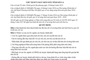 Quyết định 1428/QĐ-UBND 2017 Bộ tiêu chí về xã nông thôn mới Sơn La