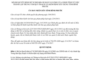 Quyết định 22/2017/QĐ-UBND Trung tâm Quy hoạch Kiểm định xây dựng Bình Phước