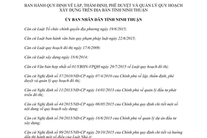 Quyết định 40/2017/QĐ-UBND thẩm định phê duyệt quy hoạch xây dựng Ninh Thuận