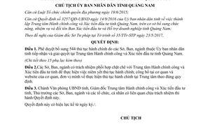 Quyết định 1925/QĐ-UBND 2017 thủ tục Trung tâm Hành chính công Xúc tiến đầu tư Quảng Nam