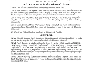Quyết định 1438/QĐ-UBND 2017 công bố thủ tục hành chính mới của Thanh tra thành phố Cần Thơ