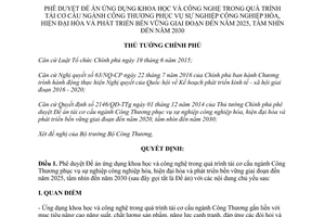 Quyết định 754/QĐ-TTg 2017 Đề án ứng dụng khoa học công nghệ tái cơ cấu ngành Công thương