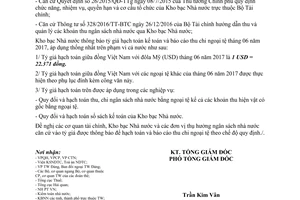 Thông báo 2342/TB-KBNN năm 2017 tỷ giá hạch toán ngoại tệ tháng 05
