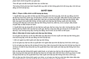 Quyết định 18/2017/QĐ-TTg liên thông giữa trình độ trung cấp trình độ cao đẳng trình độ đại học