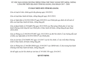 Quyết định 976/QĐ-UBND 2017 Chương trình tổng thể về thực hành tiết kiệm chống lãng phí Hà Giang