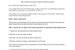 Thông tư 07/2017/TT-BYT Danh mục thuốc không kê đơn