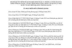 Quyết định 756/QĐ-UBND 2017 bãi bỏ 26/2014/QĐ-UBND quản lý nhà nước về Giá Hà Giang