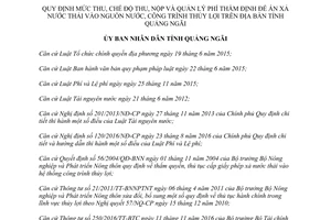 Quyết định 20/2017/QĐ-UBND phí thẩm định xả thải nguồn nước công trình thủy lợi Quảng Ngãi