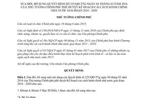 Quyết định 609/QĐ-TTg sửa đổi cải cách hành chính nhà nước 2016 2020 2017