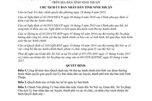 Quyết định 796/QĐ-UBND 2017 thủ tục hành chính khen thưởng Ủy ban huyện Ninh Thuận
