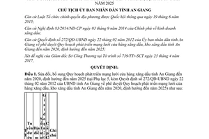 Quyết định 1360/QĐ-UBND 2017 sửa đổi quy hoạch cửa hàng kho xăng dầu An Giang đến 2020 2025