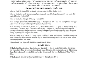 Quyết định 23/2017/QĐ-UBND nhuận bút thù lao trang điện tử truyền thanh truyền hình Huế