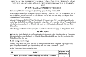 Quyết định 24/2017/QĐ-UBND hỗ trợ công viên chức Trung tâm Hành chính công Huế