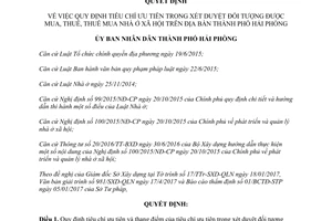 Quyết định 1078/2017/QĐ-UBND ưu tiên xét đối tượng mua thuê nhà ở xã hội Hải Phòng