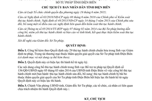 Quyết định 391/QĐ-UBND 2017 thủ tục hành chính Giám định tư pháp Trọng tài Điện Biên