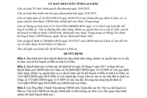 Quyết định 12/2017/QĐ-UBND Quy định chức năng cơ cấu tổ chức của Sở Kế hoạch Đầu tư Lai Châu