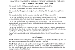 Quyết định 28/2017/QĐ-UBND chế độ hoạt động Hội đồng nhân dân Thừa Thiên Huế