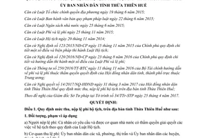 Quyết định 26/2017/QĐ-UBND quy định mức thu nộp lệ phí hộ tịch Thừa Thiên Huế