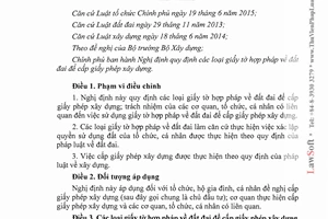 Nghị định 53/2017/NĐ-CP giấy tờ hợp pháp về đất đai để cấp giấy phép xây dựng