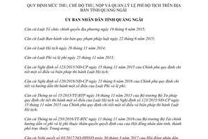 Quyết định 24/2017/QĐ-UBND thu nộp quản lý lệ phí hộ tịch Quảng Ngãi