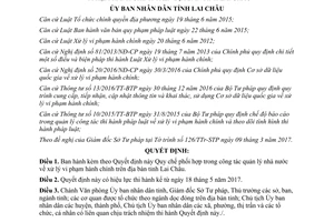 Quyết định 11/2017/QĐ-UBND Quy chế phối hợp quản lý xử lý vi phạm hành chính Lai Châu