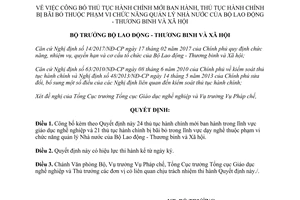 Quyết định 645/QĐ-LĐTBXH 2017 thủ tục hành chính mới bãi bỏ