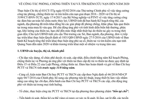 Chỉ thị 08/CT-UBND 2017 phòng chống thiên tai tìm kiếm cứu nạn Quảng Nam 2020