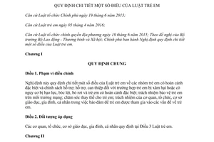 Nghị định 56/2017/NĐ-CP hướng dẫn Luật trẻ em