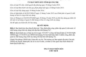 Quyết định 06/2017/QĐ-UBND quản lý nhà nước chất lượng công trình xây dựng Quảng Trị