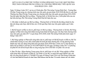 Thông báo 216/TB-VPCP 2017 kết luận Phó Thủ tướng họp Thường trực Ban Chỉ đạo Trung ương